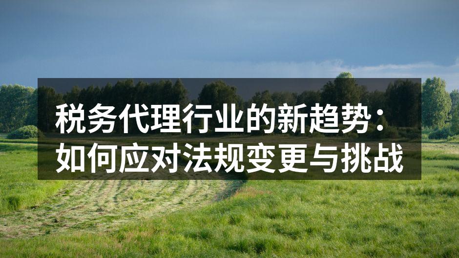 税务代理行业的新趋势：如何应对法规变更与挑战