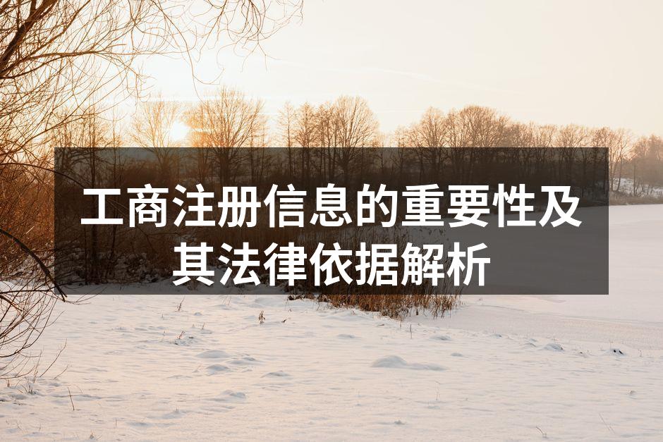 工商注册信息的重要性及其法律依据解析